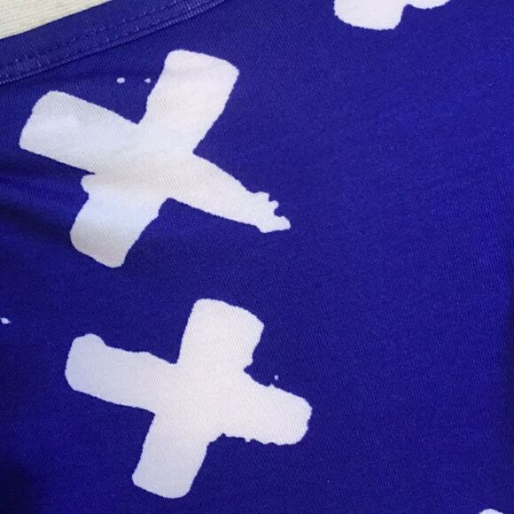 NWT LULAROE  Julia dress in XS in royal blue & white - Picture 9 of 13